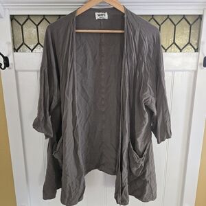 MATE the Label Taupe Open Front Lightweight Cardigan
